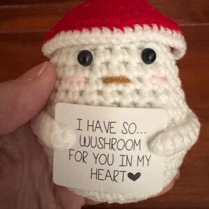 Crocheted Snowman with Red Hat